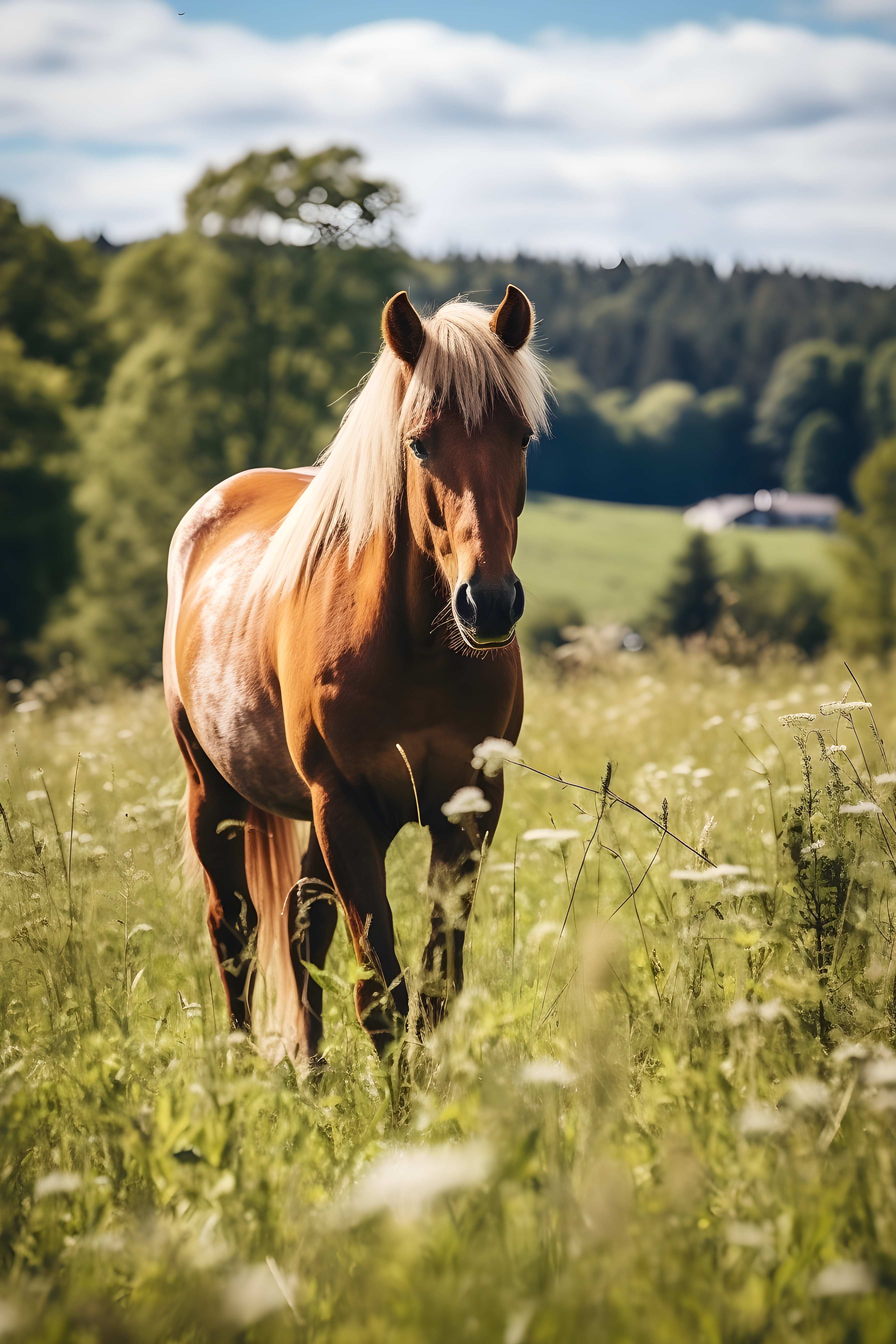 Glückliches Pferd auf der Koppel – gut versichert